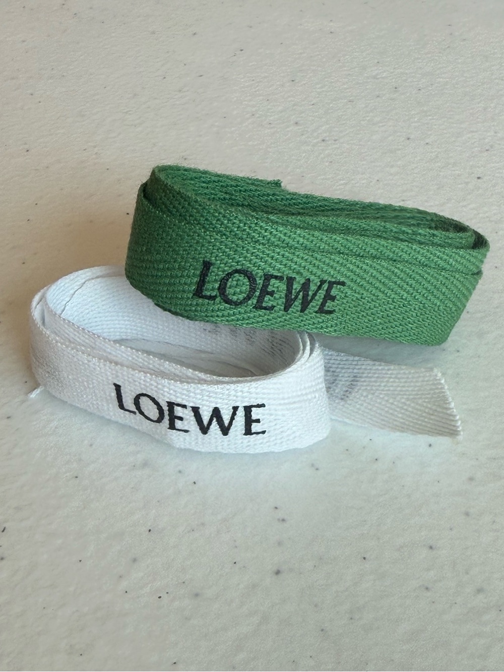 Authentic Loewe White and Green Ribbon with Black Logo